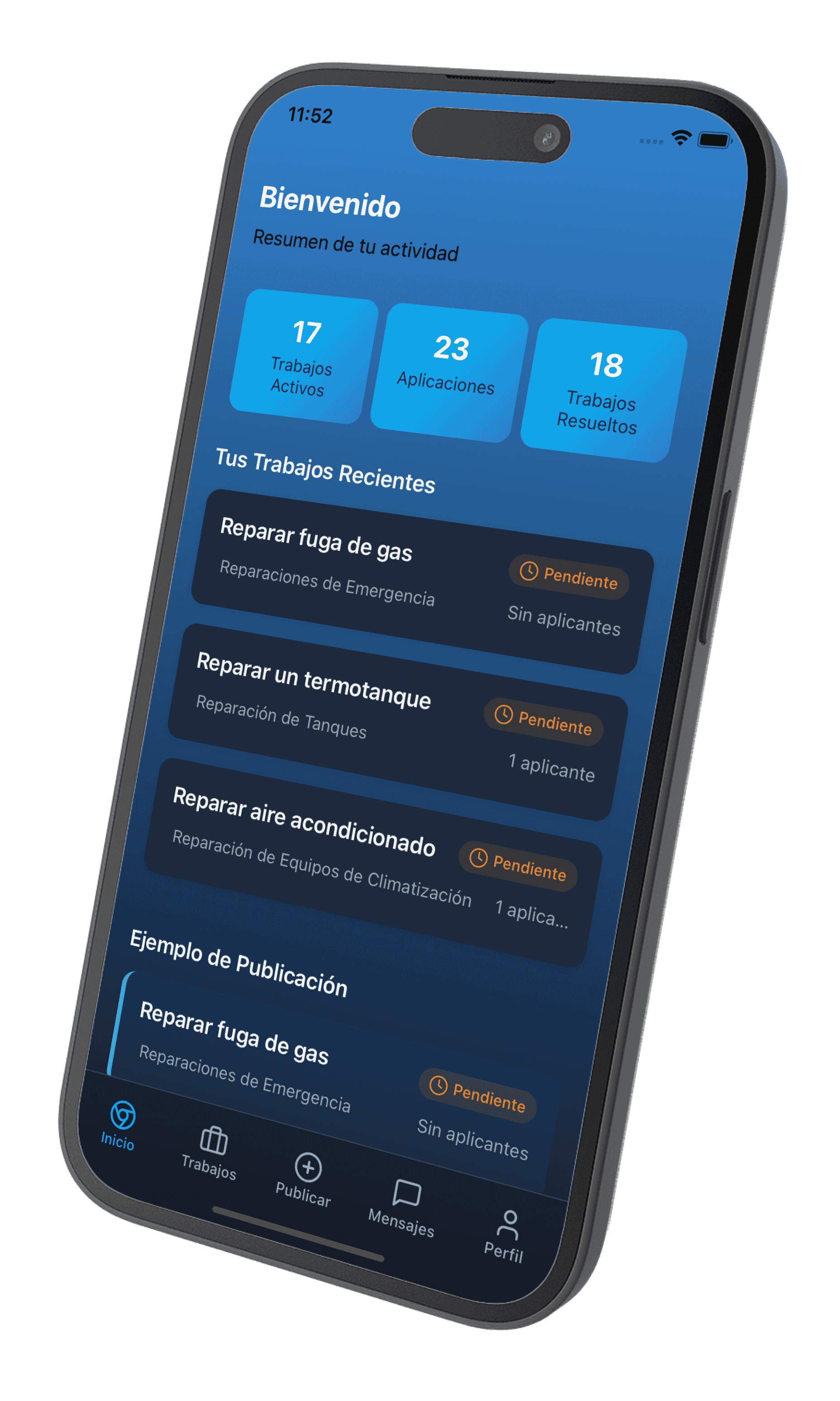 Workamba App en un smartphone